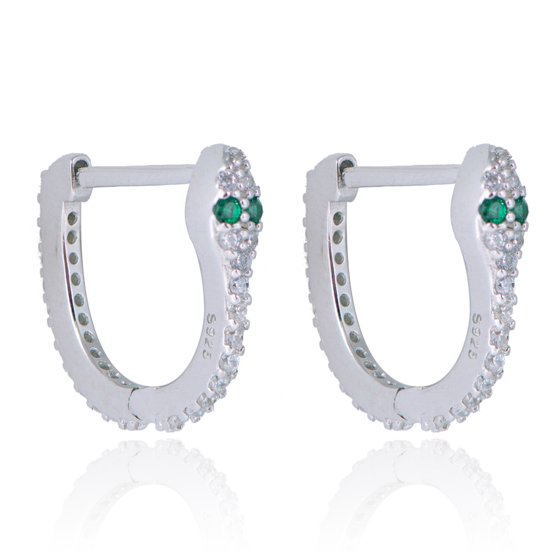 Hot-selling Big Pearl Earrings - Simple Zircon Snake Earrings Women – XH&SILVER