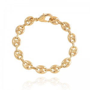 Factory best selling Morse Code Bracelet Adjustable - 18K Classic Pig Nose Yellow Gold Cuban Chain – XH&SILVER