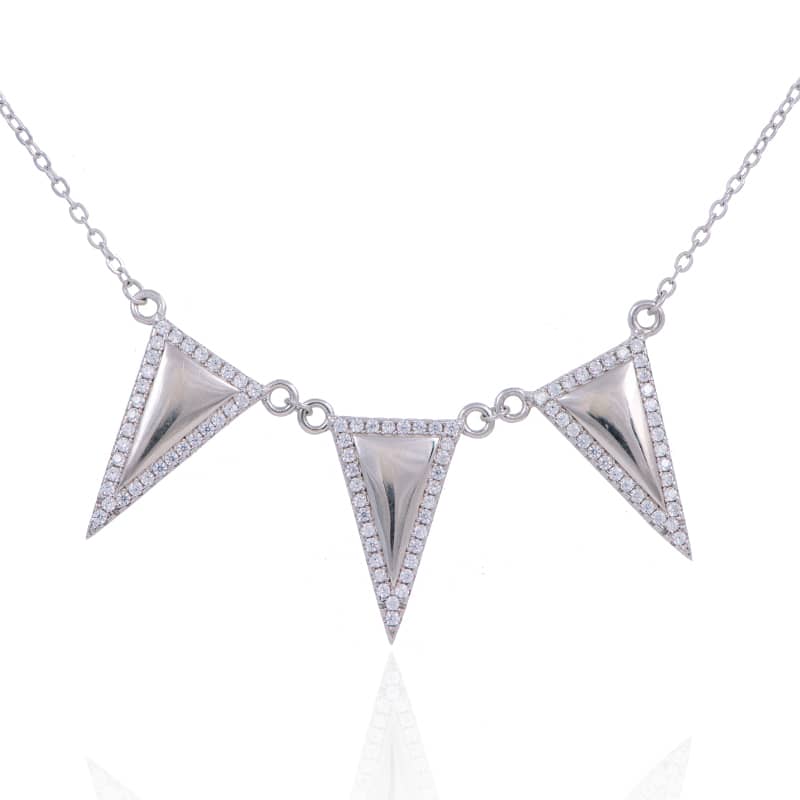 100% Original Heart Pendant Necklace - 2022 Fashion Designer Fashion Glamour Triangle Long Necklace – XH&SILVER