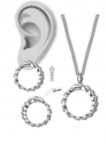 fashion girls circle necklace hoop earrings sterling silver jewelry set