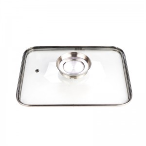 Square Tempered SS Glass Lid