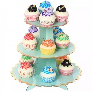 3 Tier Paper Cake Stands Factory Price Customized Cardboard Cupcake Stand