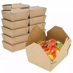 Take Out Fast Food Packaging Paper Boxes Packaging Recycled Grease Resistant Food Containers