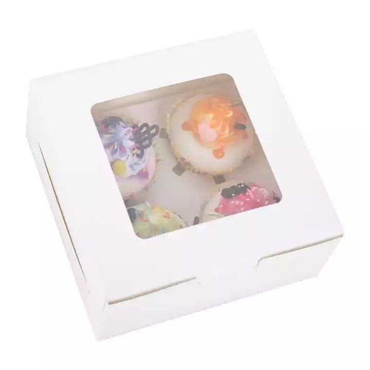 Cake Boxes with Window White Paper Bakery Box Square Cardboard Cajas Pasteles