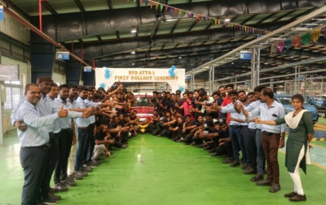ATTO 3 of BYD’s India factory officially rolled off the production line and adopts SKD assembly method