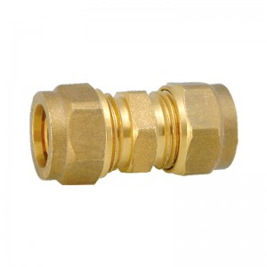 XD-F101 Brass Natural Color Straight Double Pipe Fitting