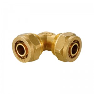 XD-F104 Brass Natural Color Elbow Double Pipe Fitting