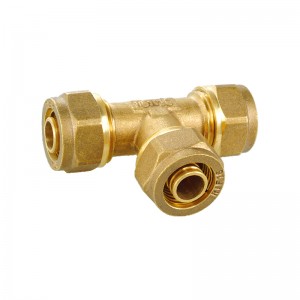 XD-F107 Brass Natural Color Tee Pipe Fitting