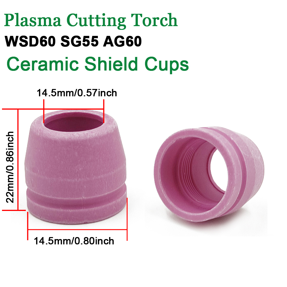 50A&60A Ceramic Shield Cup Pink Ceramic Nozzle for Plasma Cutter WSD-60P SG-55 (