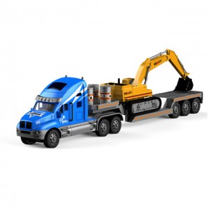 Electric 20Mins Playing Time Remote Control Truck Toy Car Transporters Trailers With RC Excavator