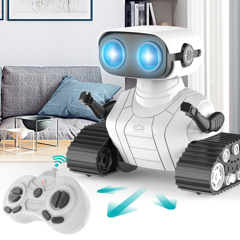 china factory rechargeable walking lovely radio control mini robot toys with light & sound, auto demo