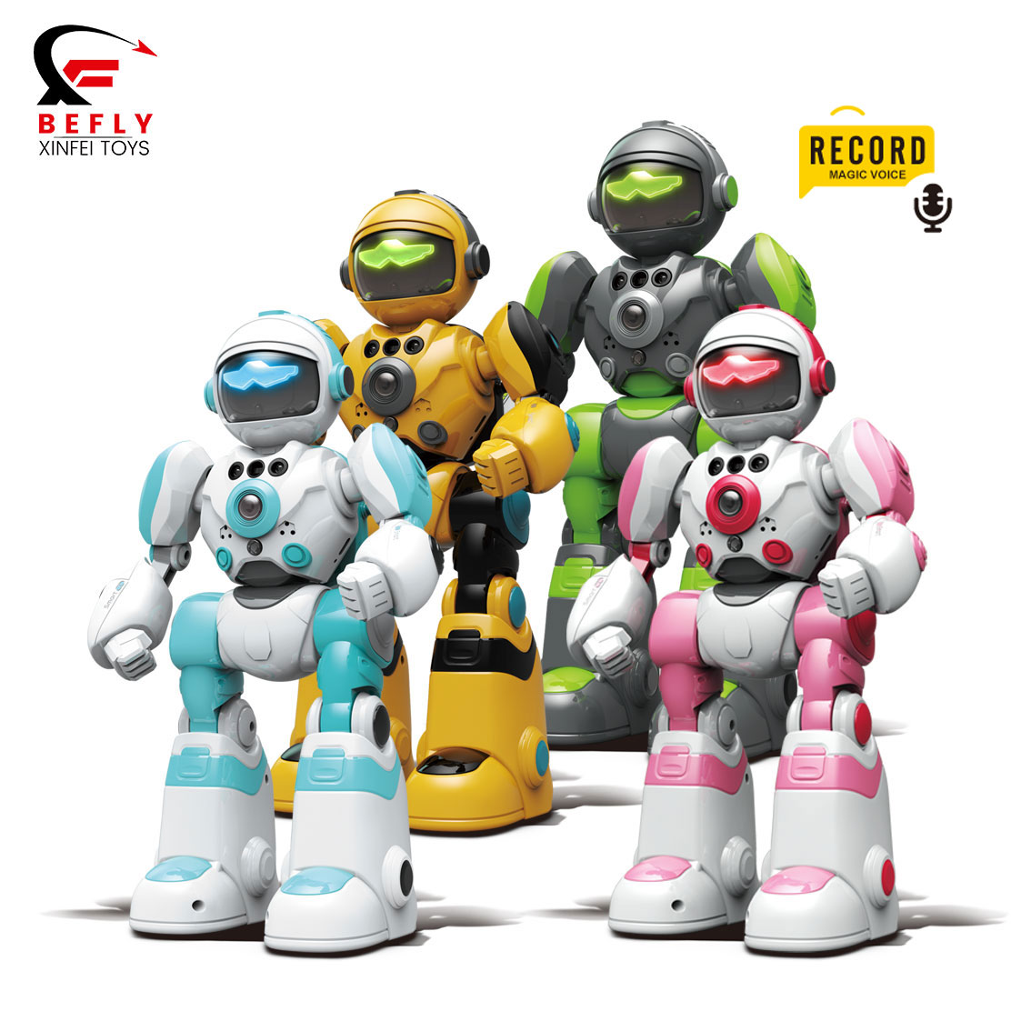 Programming voice recording remote control robot toys with sing and dancing function