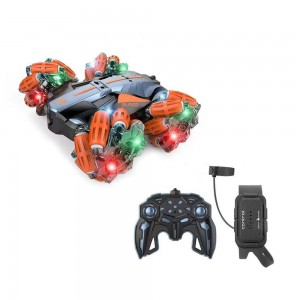 Wholesale Double-side Watch Sensing Hand Gesture Remote Control RC Stunt Car With Colorful Light