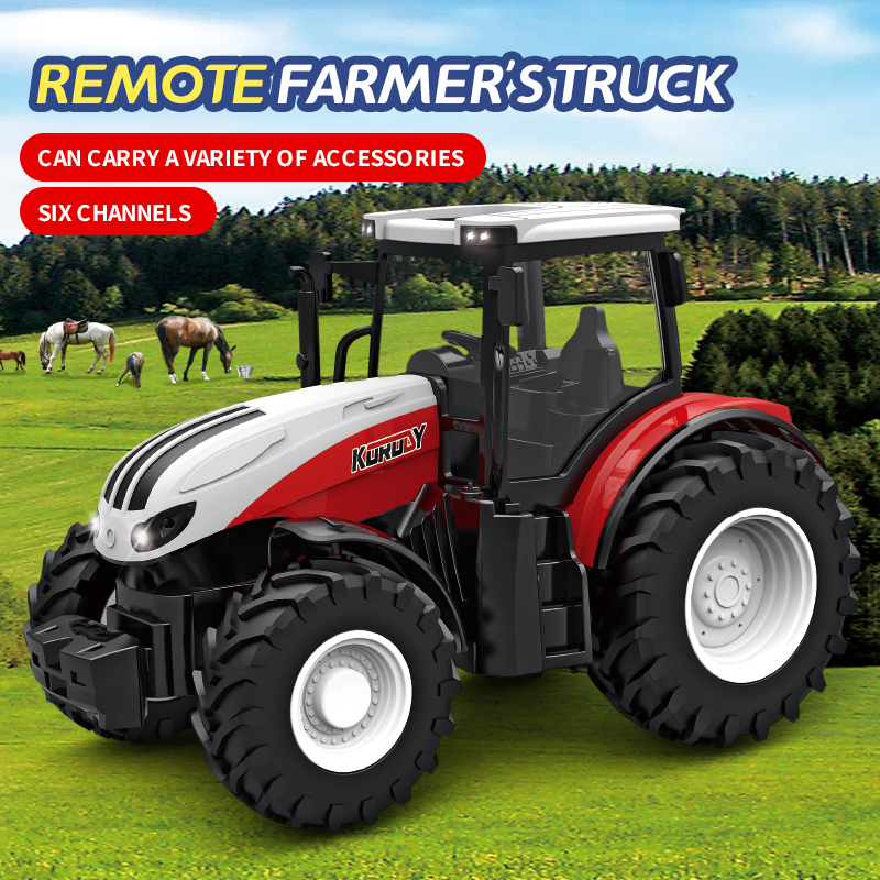 wholesale 1:24 scale eight-wheels rc tractor remote control farm vehicle for kids toys
