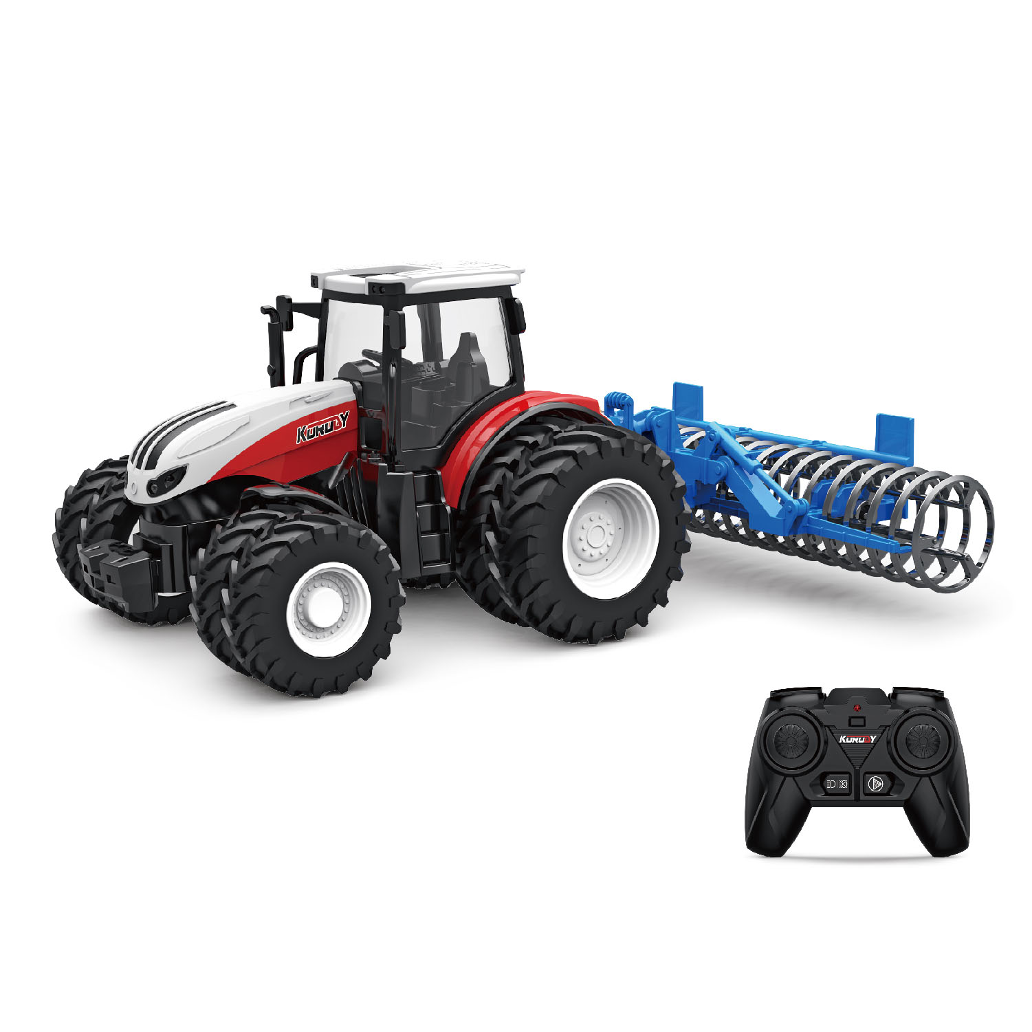 wholesale 1:24 scale eight-wheels rc tractor remote control farm vehicle for kids toys