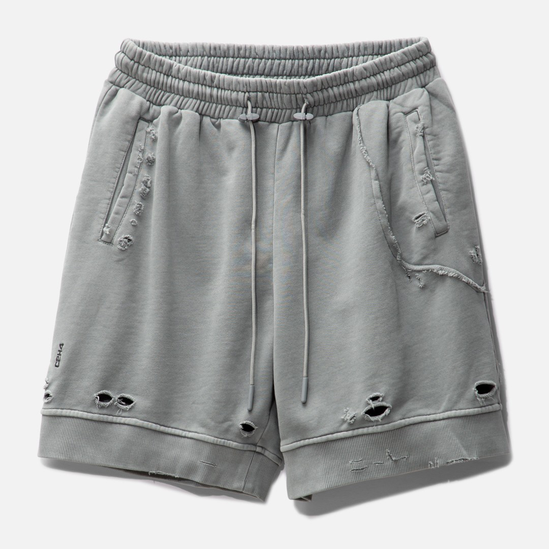 custom high quality summer sport athletic sunning print distressed sweat shorts cotton shorts men
