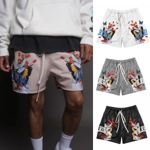 manufacturer wholesale custom high quality sublimation 5 inch inseam polyester dtg above knee blank mesh shorts men