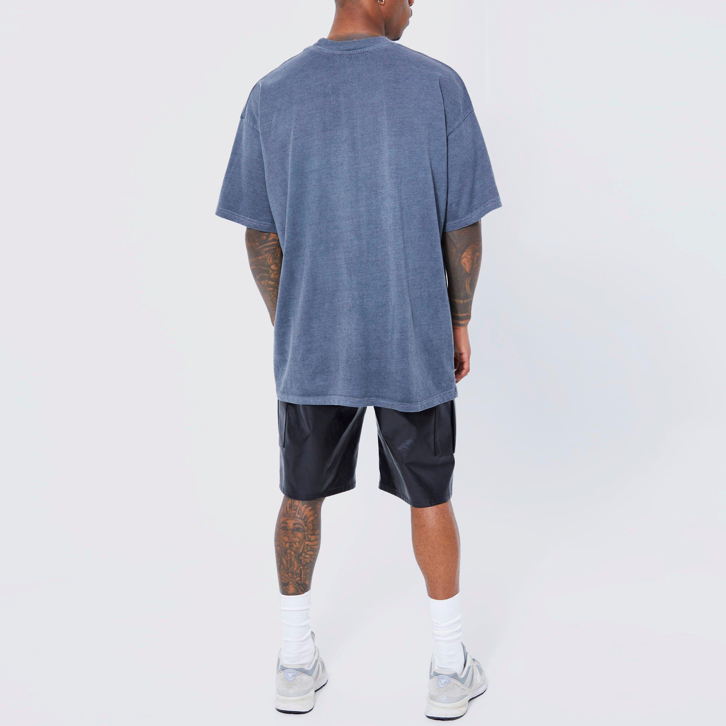 manufacture high quality summer streetwear stone acid washed oversized men t-shirt