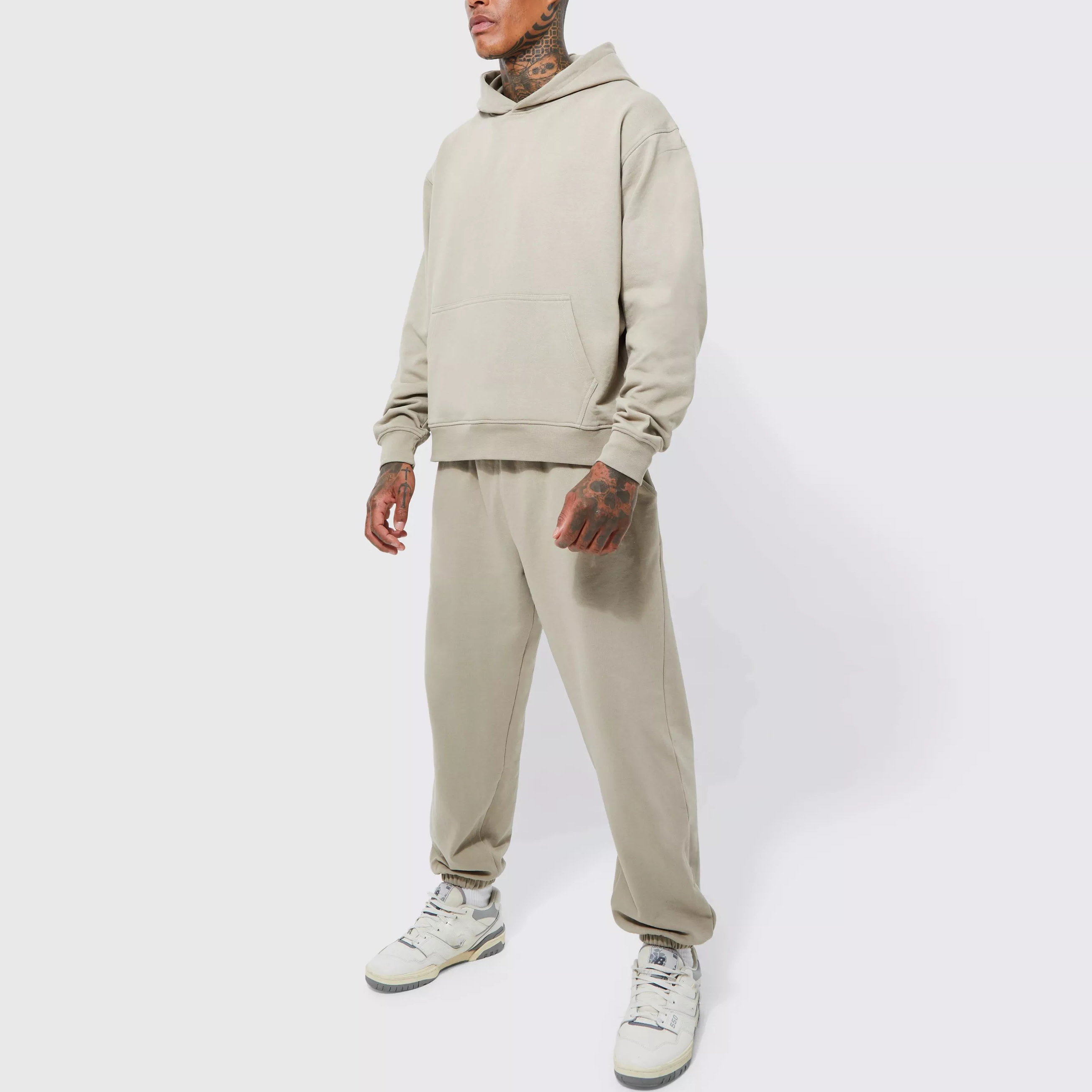wholesale high quality blank oversized pullover hoodies and sweatpants tracksuit for men sweatsuit