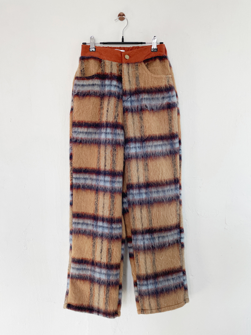 wholesale high quality varume bhurugwa fleece kintted warm sweatpants mohair flare pants