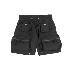 Custom Multi Pocket Cord Utility Mens Summer Casual Elastic Casual Pants Waist Nylon Cargo Shorts for Men