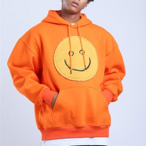 Custom Sweatshirts Drawstring Cotton Man’s Embroidered Chenille Patches Hoodie