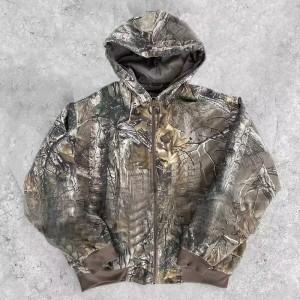 Custom Vintage Printing Camouflage Zip Up Jacket Camo Hunting Cargo Hoodie For Men