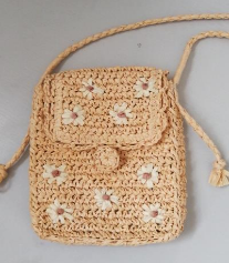 Hand Knitted  grass woven bag