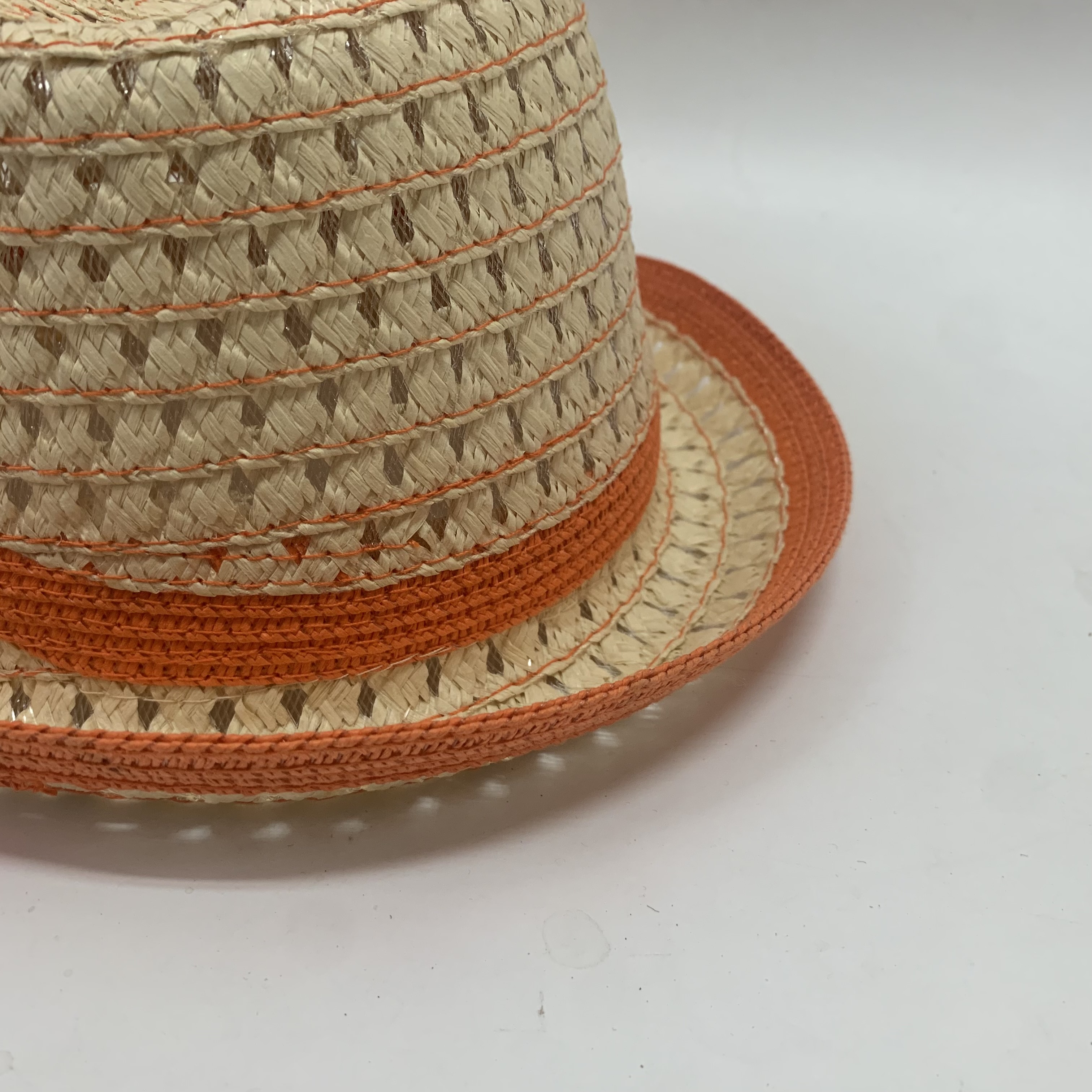 orange straw hat