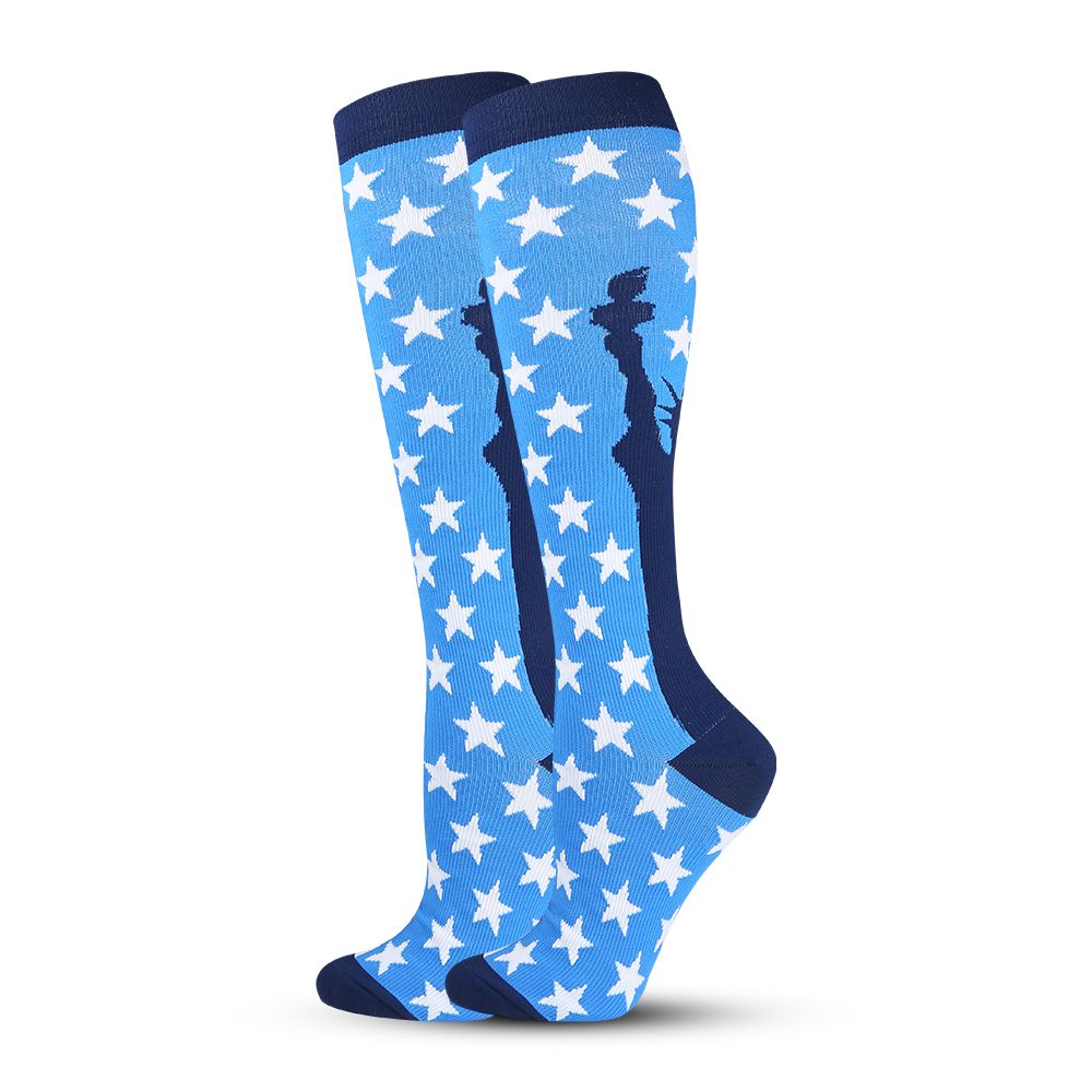 Blue Star Pattern Compression Socks