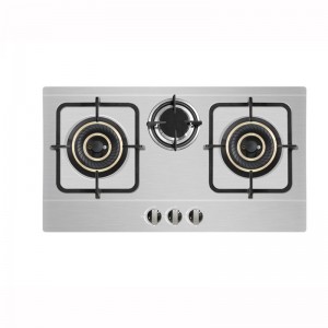 Built-in 3 burner gas grills with stainless steel panel