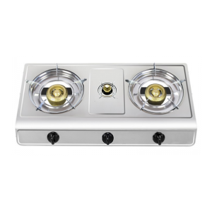 Three burner propane stove with automatic ignition