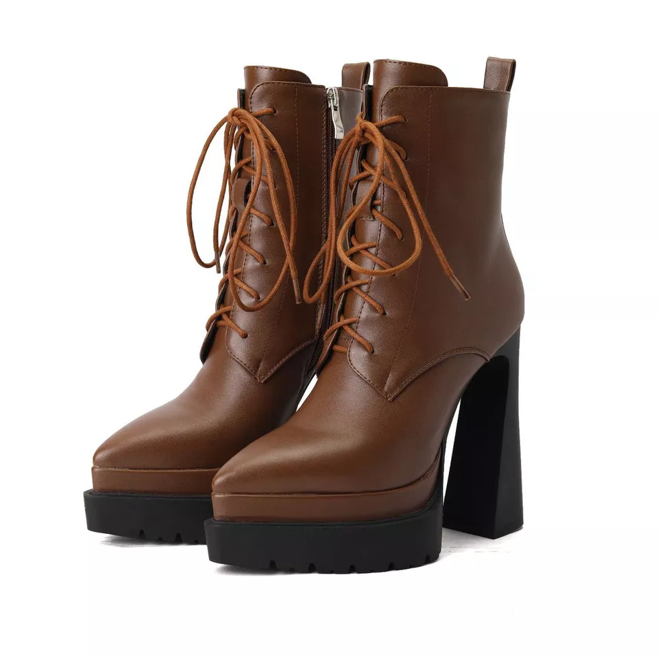Pointed Toe Double Water Platform Boots