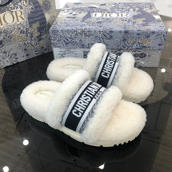 Luxury brand slippers Dior Autumn/winter 2022 Wool slipper