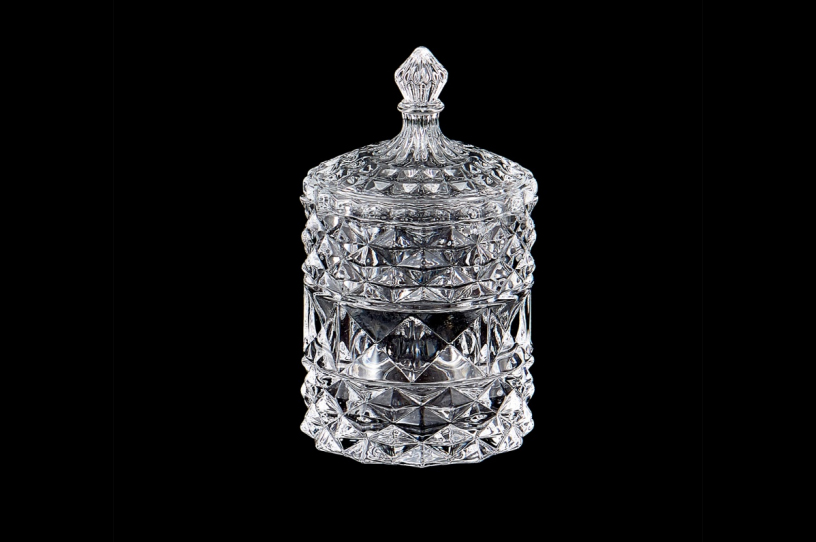 Bottom price Glass Sweet Jars - XJ-8114 Diamond sugar bowls – New Crystal