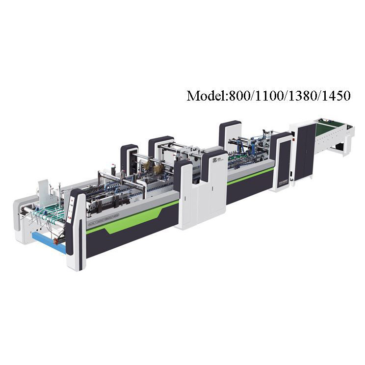 Printed box folding and gluing machine