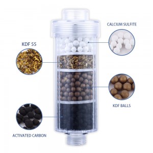 New Design Activated Carbon KDF Shower Filter, Multi-Stage Replaceable Chlorine