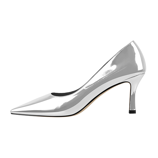 Factory Outlets Cheap Pumps Heels - Custom logo for wholesale silver and apricot patent leather Pointed Toe Mid High Heel Stiletto Pumps – Xinzi Rain