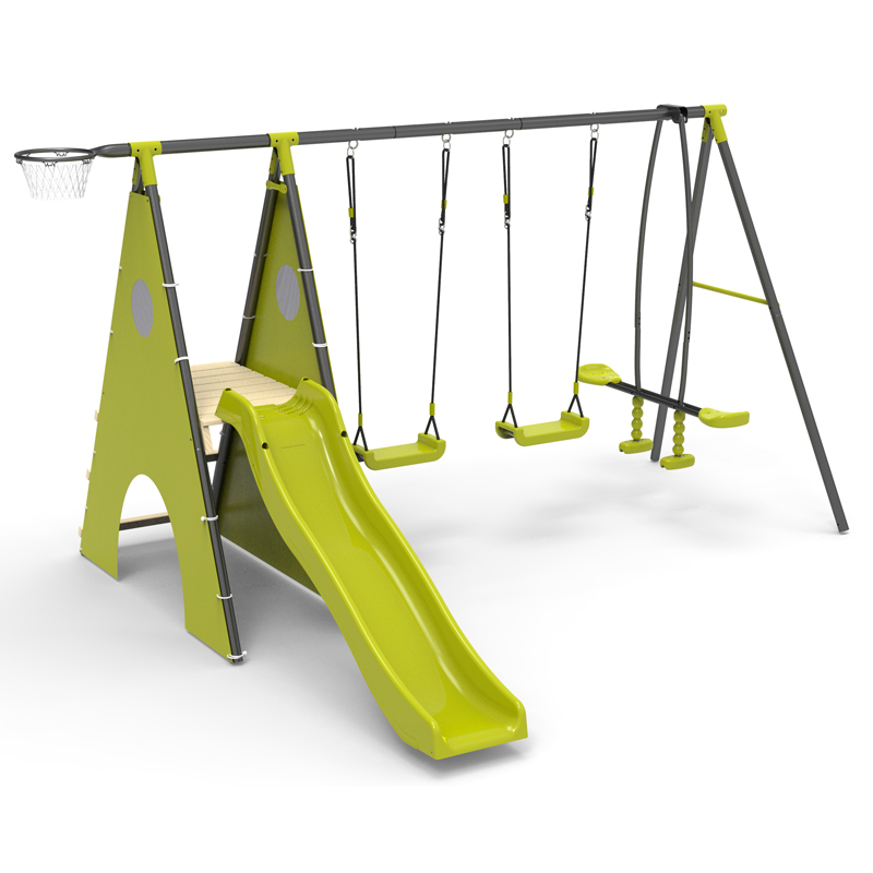 China wholesale Heavy Duty Wooden Swing Suppliers –  XNS029 Max Playset Mental Sport Swing Set and Slide for Outdoor Playground – Xiunan