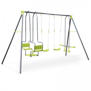 China wholesale Covered Garden Swing Supplier –  XNS056 Big Kids Outdoor Playground Mental Multiplayer Swing Set Cherry IV – Xiunan