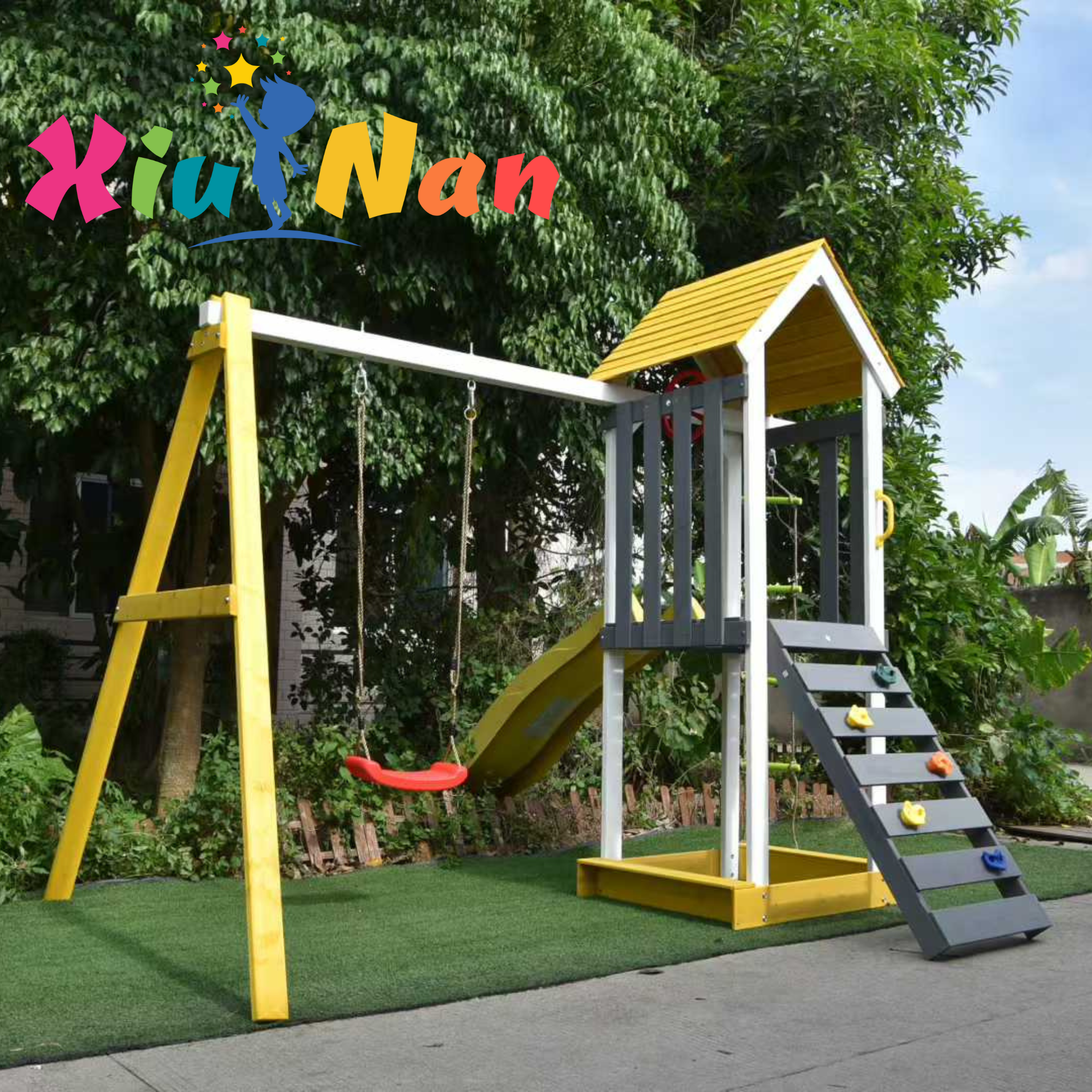 XBK002 Tree House Swingset: Redefine Outdoor Play with Durable Craftsmanship and Imaginative Design