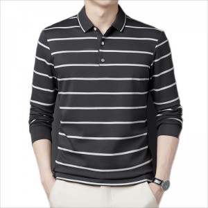Breathable Men Polo Shirts 100% cotton Strape Color
