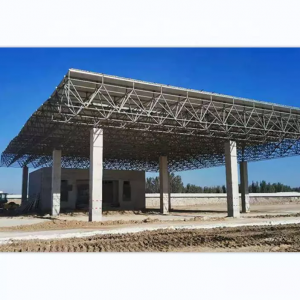 Struktura rrjete prej çeliku e fiksuar me top me raft me sferë me cilësi të lartë për stacionin e karburantit dhe çatinë e sallës dhe shtëpi të parafabrikuara