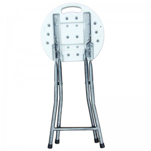 Small Portable Lightweight Round Plastic Metal Support Folding Stool Without Backrest