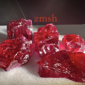 99.999% Al2O3 sapphire ສີ ແດງ gemstone ອຸປະກອນການ ruby