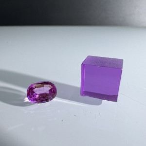 Purple color violet sapphire Al2O3 material for gemstone
