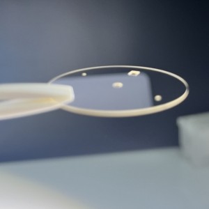 Safir rotund transparent pentru sticla ceasuri cu gauri circulare si patrate
