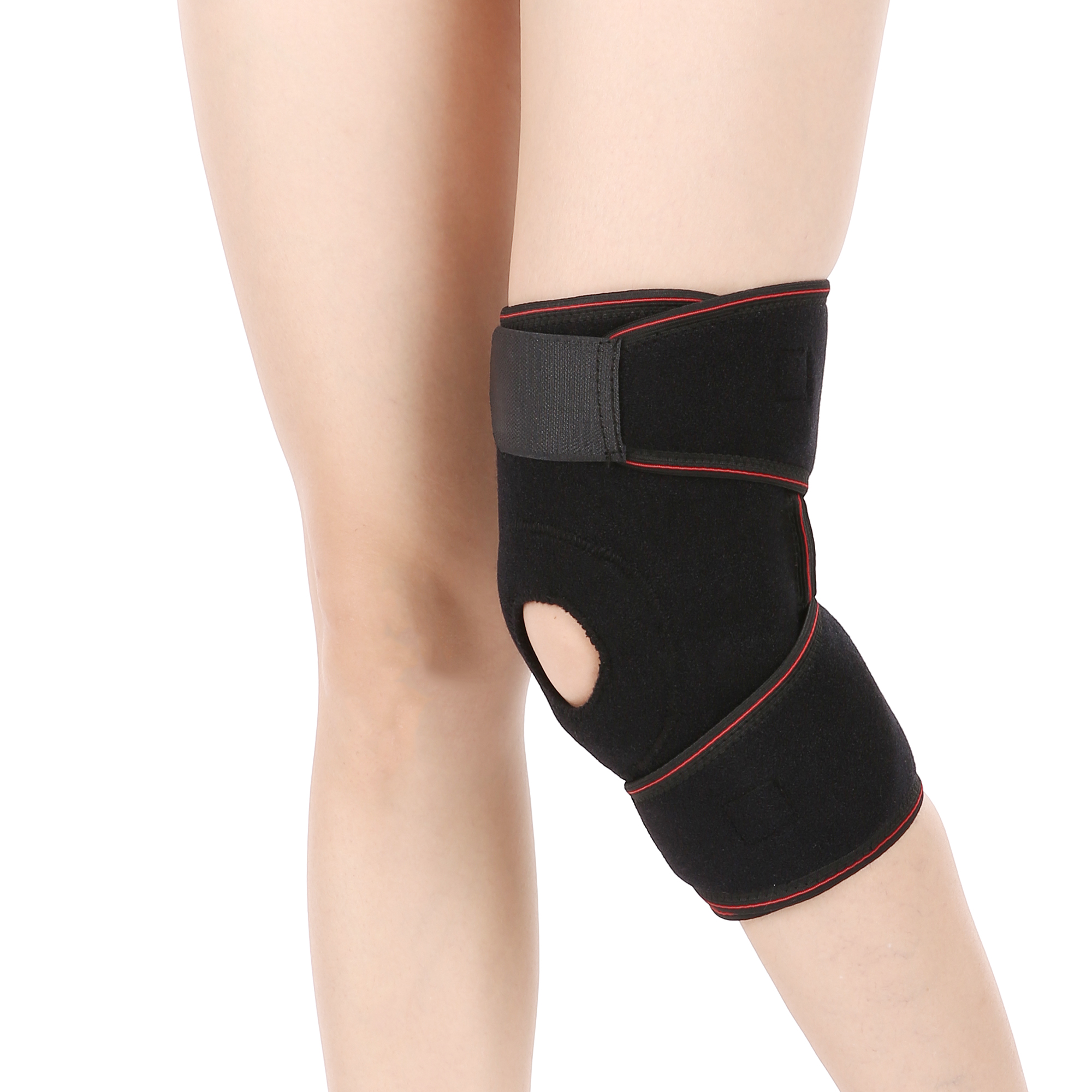 Open Patella Sports Knee Support Joint with Side Stabilizers Orthopedic Compression Sleeve Knee Brace for Knee Pain Relief