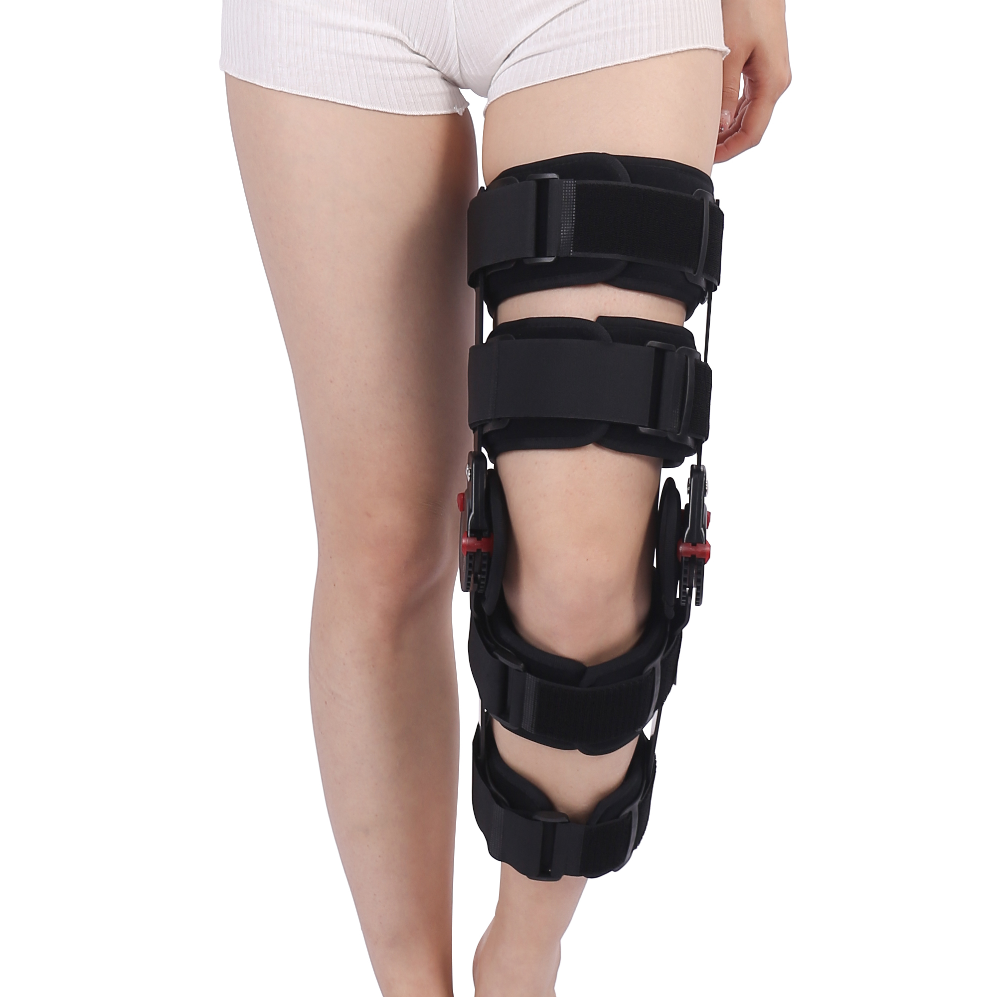 Hinged Compression Knee Pad Hinged Post-op Knee Brace Aluminum Alloy Knee Brace Knee Brace Size Angle Adjustment