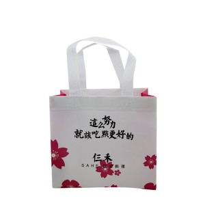 Large capacity white elegant strong handle laminated pp non woven tote shopping bag